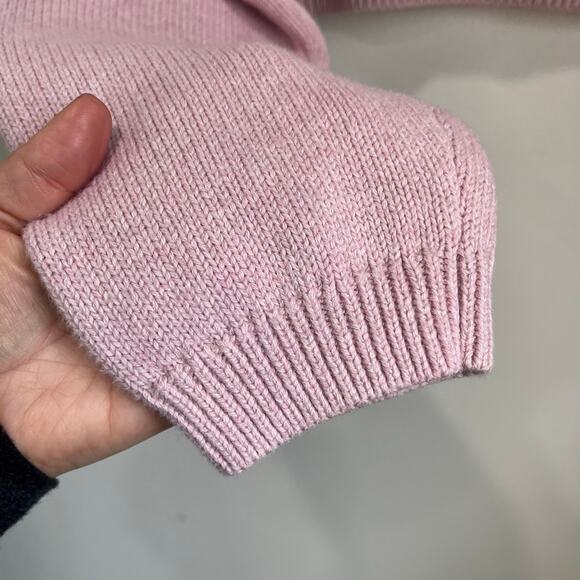 MANGO Pink Cropped Turtleneck Sweater Size M Soft Knit Cozy Cotton Blend - Picture 5 of 8